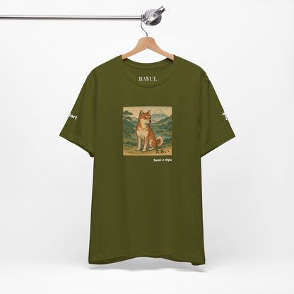 Unisex T-Shirt con cane DOGART - STILE SUMI-E - Dipinto iconico rivisitato con i cani