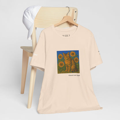 T-shirt unisex CATART - Vincent van Gogh - Un dipinto iconico rivisitato con i gatti