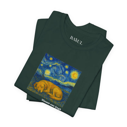 Unisex T-Shirt con cane DOGART  - VAN GOGH - Un dipinto iconico rivisitato con i cani