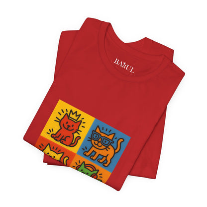 T-shirt unisex CATART - KEITH HARING - Un dipinto iconico rivisitato con i gatti