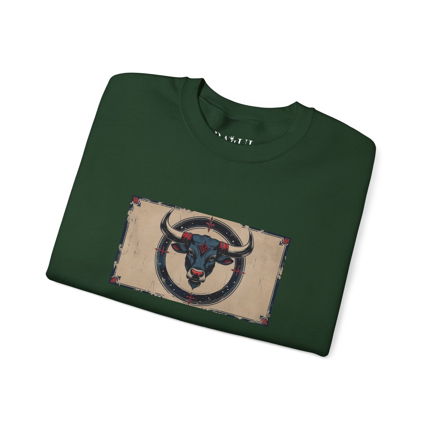 Toro - Felpa Zodiaco Gotico, grafica in Blu