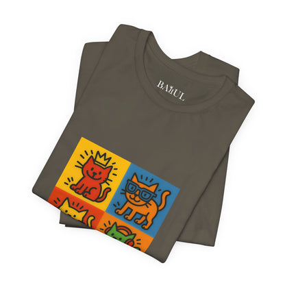 T-shirt unisex CATART - KEITH HARING - Un dipinto iconico rivisitato con i gatti