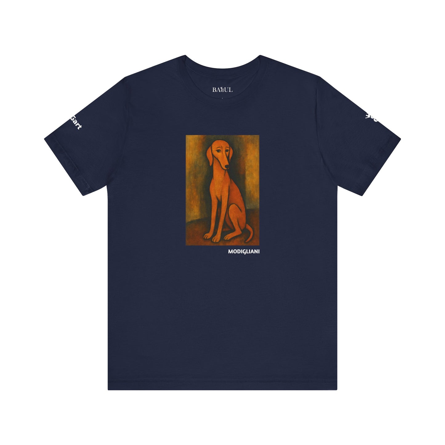 Unisex T-Shirt con cane DOGART  - MODIGLIANI - Un dipinto iconico rivisitato con i cani