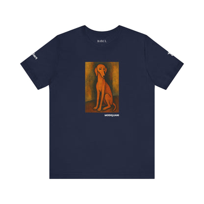 Unisex T-Shirt con cane DOGART  - MODIGLIANI - Un dipinto iconico rivisitato con i cani