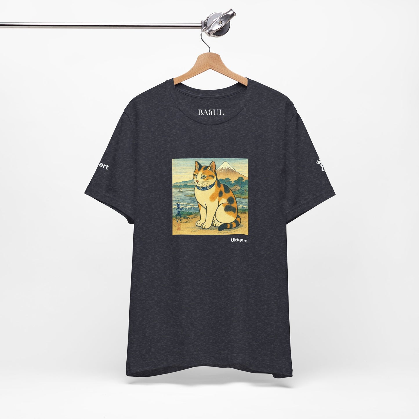 T-Shirt unisex CATART - Stile artistico giapponese UKIYO-E - Pittura iconica rivisitata con i gatti