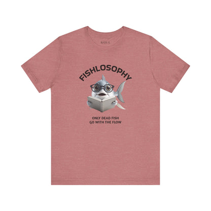 Fishlosophy Unisex Jersey Maglietta a maniche corte – Le profondità dell'oceano non sono per i deboli di cuore.