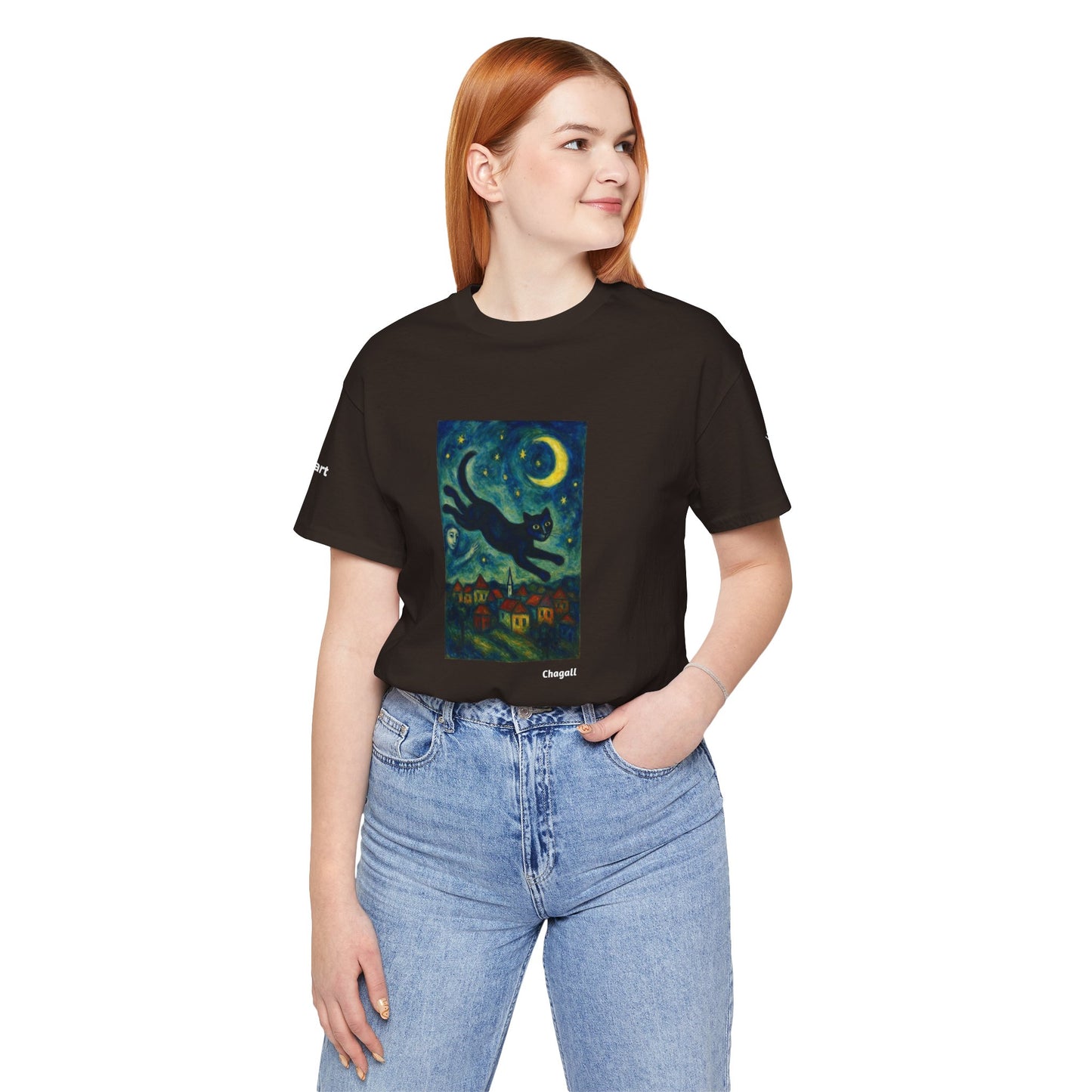 T-shirt unisex CATART - MARC CHAGALL - Un dipinto iconico rivisitato con i gatti