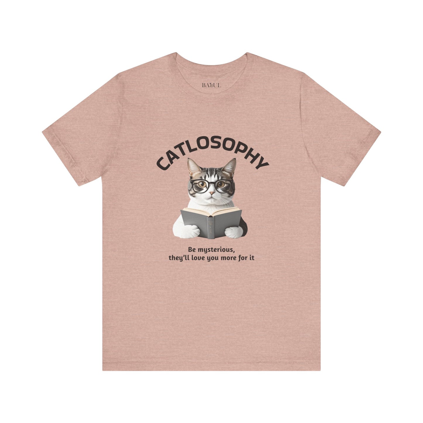 Catlosophy Unisex Jersey Maglietta a maniche corte – Design "Sii misterioso"