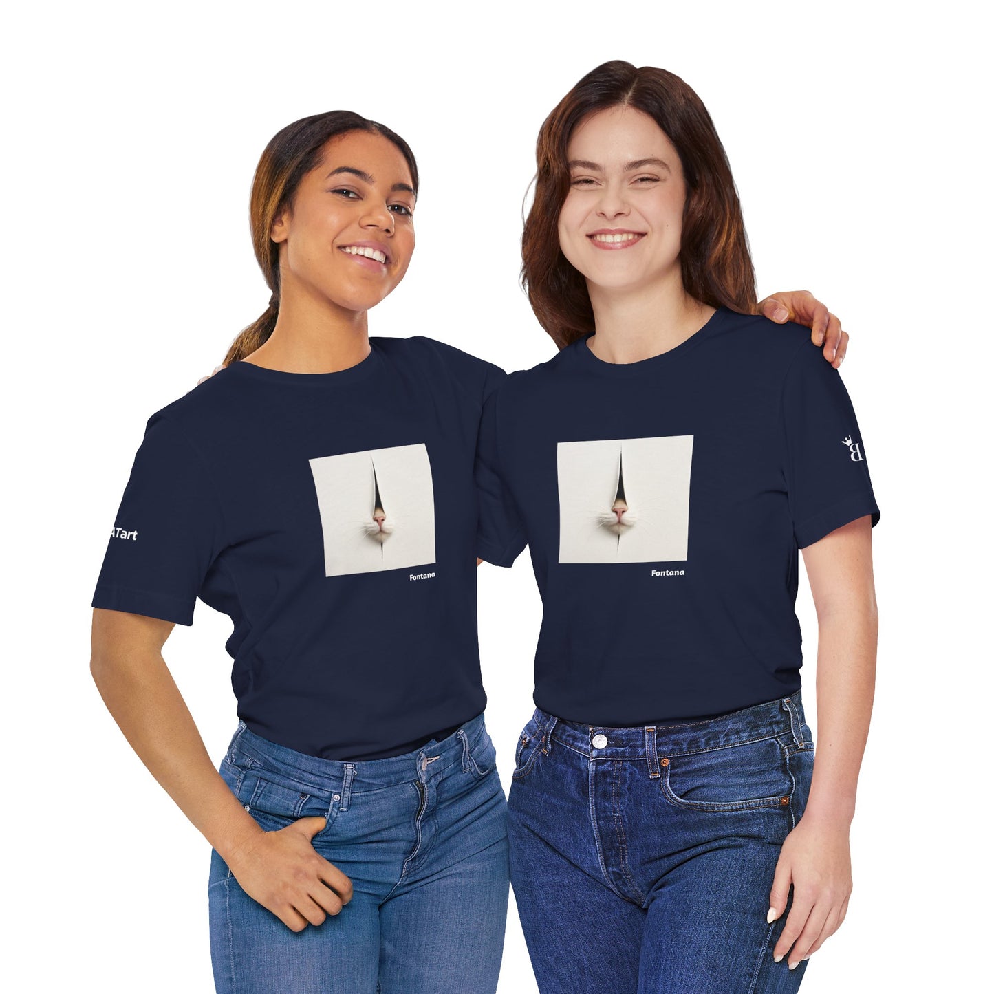 T-shirt unisex CATART - FONTANA - Un dipinto iconico rivisitato con i gatti