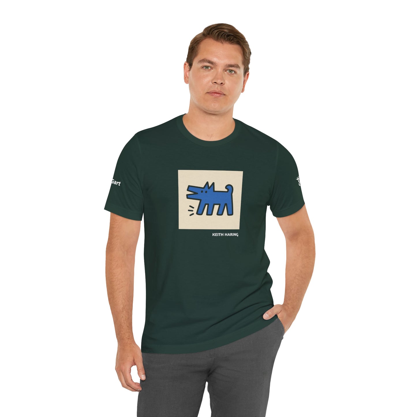 Unisex T-Shirt con cane DOGART  - KEITH HARING - Dipinto iconico rivisitato con i cani