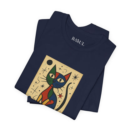 T-shirt unisex CATART - MIRO - Dipinto iconico rivisitato con i gatti