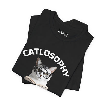 Maglietta a maniche corte unisex Catlosophy – Design "Lascia che il cane abbai"