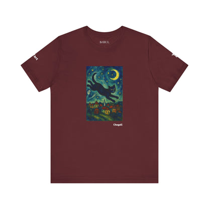 T-shirt unisex CATART - MARC CHAGALL - Un dipinto iconico rivisitato con i gatti