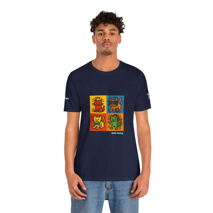 T-shirt unisex CATART - KEITH HARING - Un dipinto iconico rivisitato con i gatti