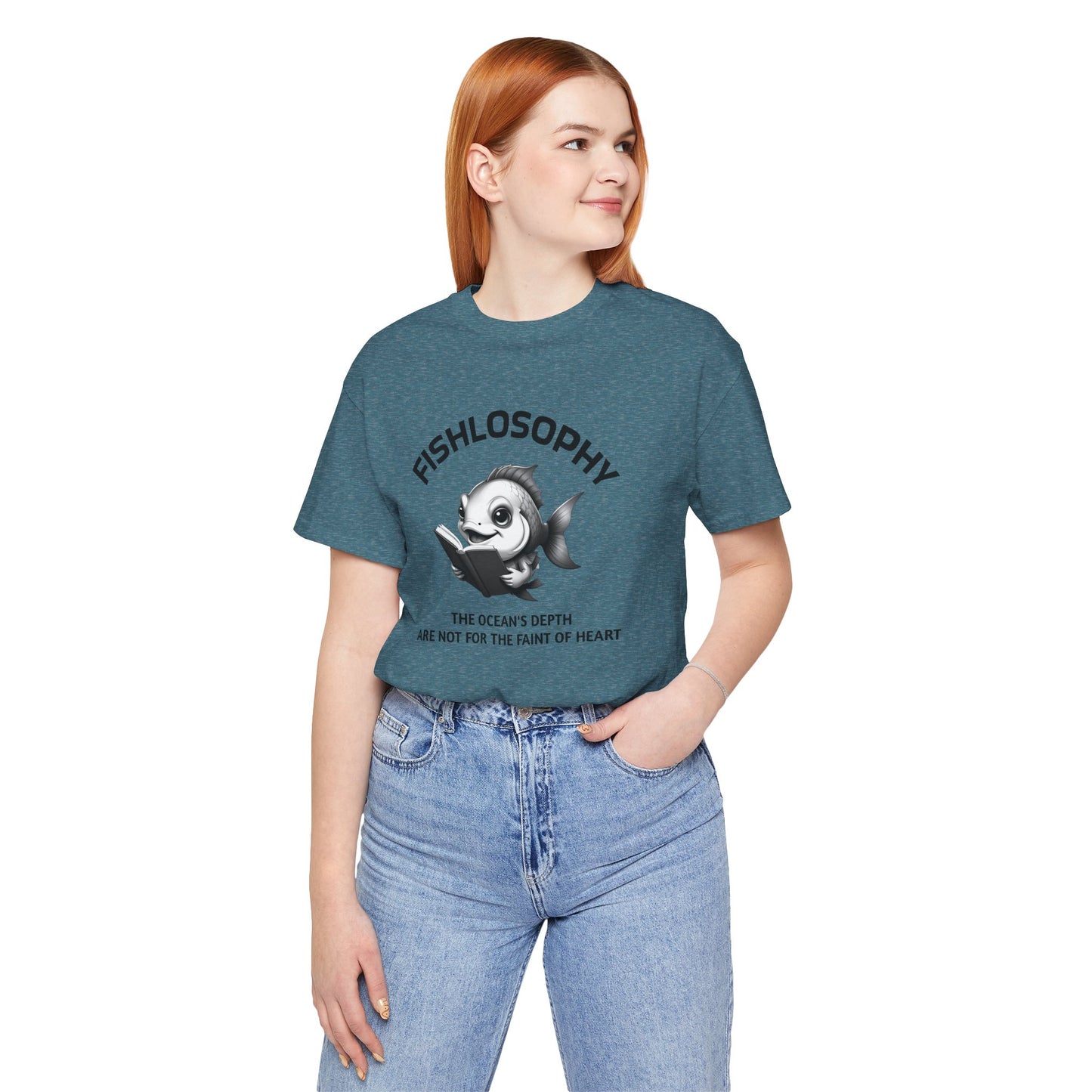 Fishlosophy Unisex Jersey Maglietta a maniche corte – Vedi la vastità anche in piccoli spazi.