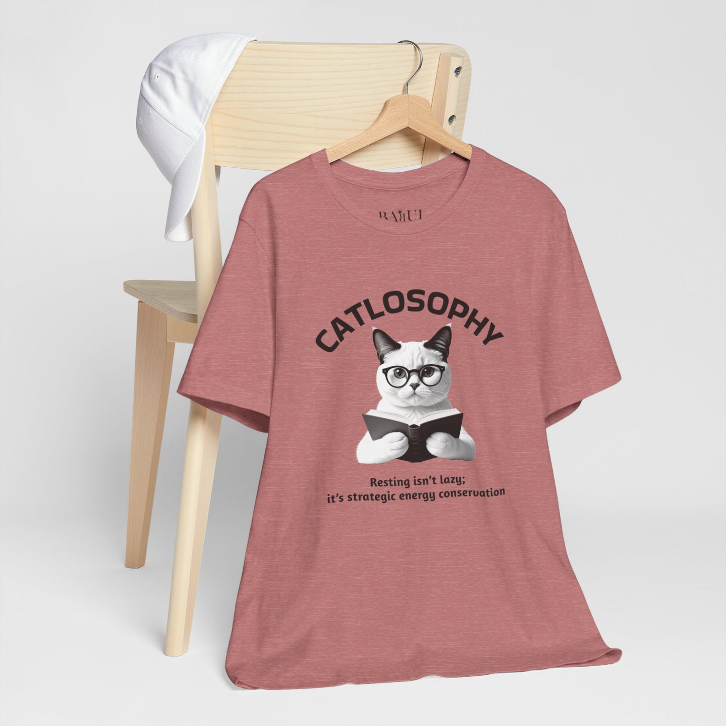 Catlosophy Unisex Jersey Maglietta a maniche corte – Design "Riposare non è pigrizia"