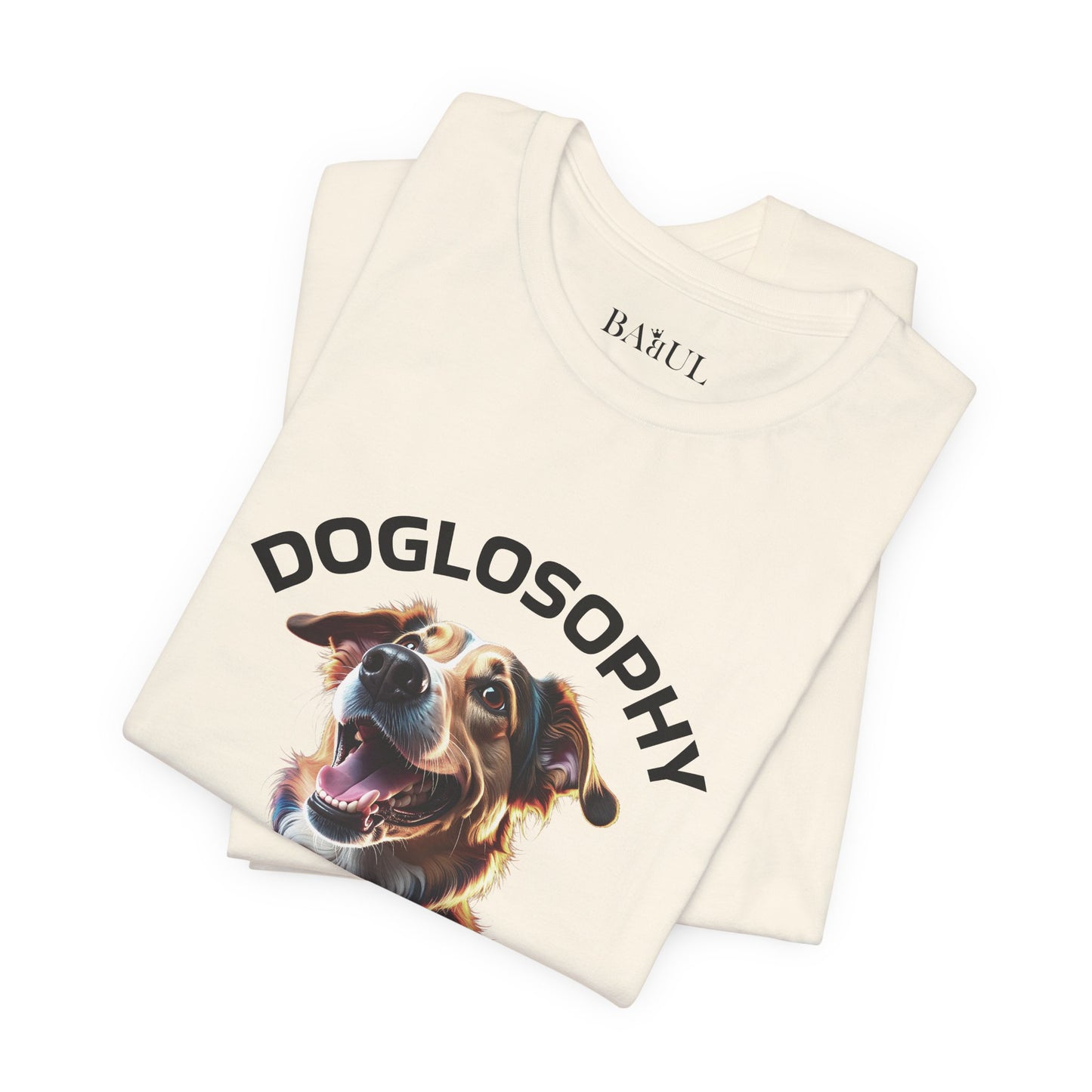 Maglietta a maniche corte unisex Doglosophy – Design "I Cani ci ricordano che ogni giorno c'è tempo per giocare, per amare e per fare un pò di confusione"
