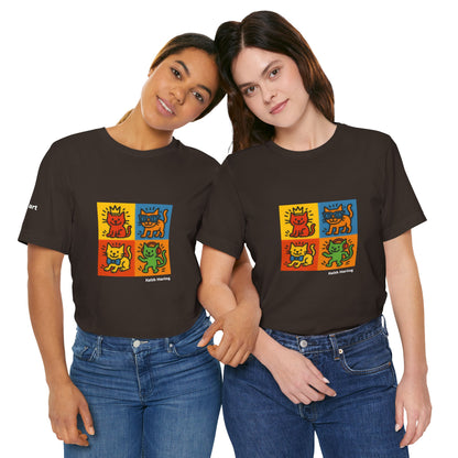T-shirt unisex CATART - KEITH HARING - Un dipinto iconico rivisitato con i gatti