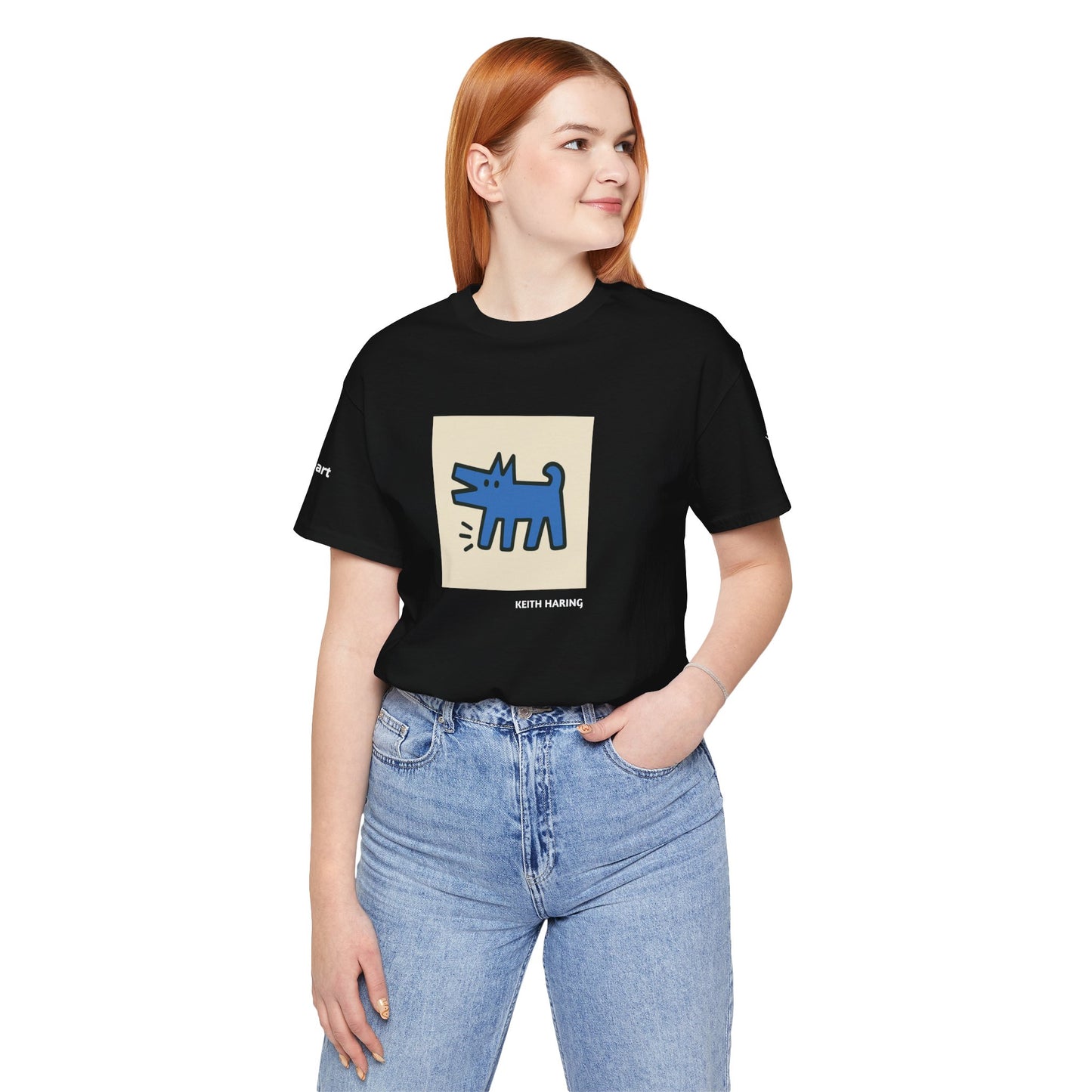Unisex T-Shirt con cane DOGART  - KEITH HARING - Dipinto iconico rivisitato con i cani