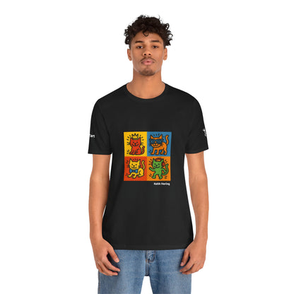 T-shirt unisex CATART - KEITH HARING - Un dipinto iconico rivisitato con i gatti