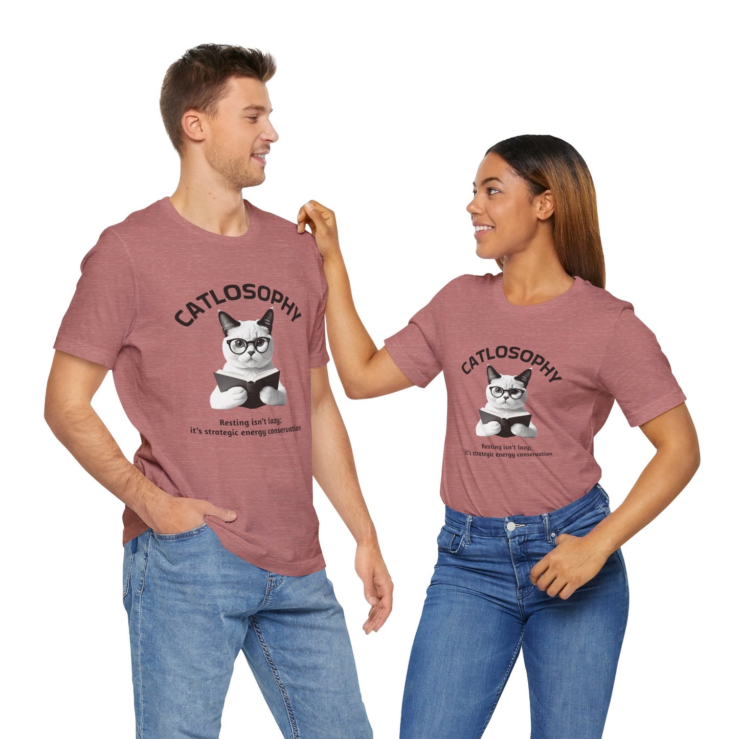 Catlosophy Unisex Jersey Maglietta a maniche corte – Design "Riposare non è pigrizia"