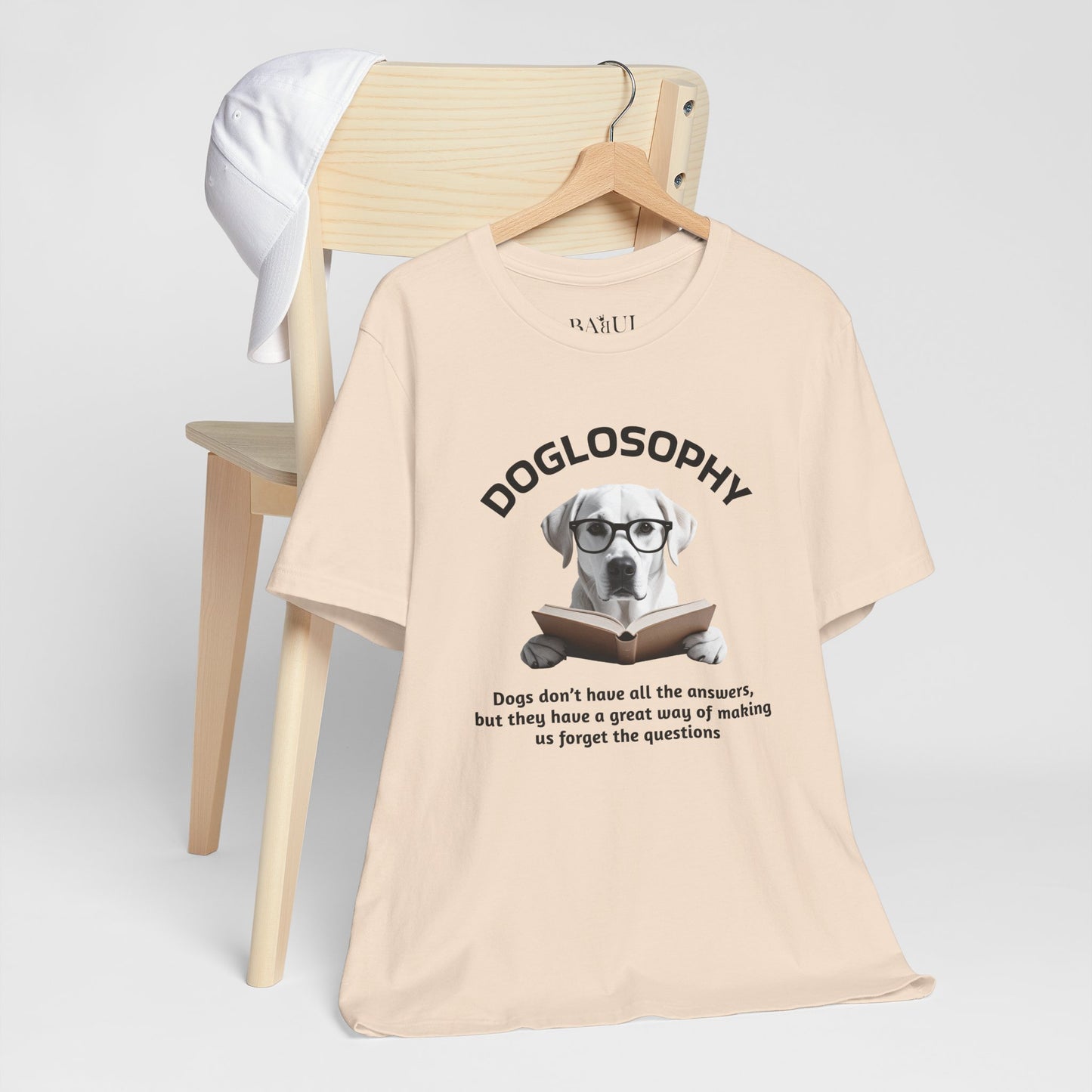 Maglietta a maniche corte unisex Doglosophy – Design "I cani non hanno tutte le risposte"