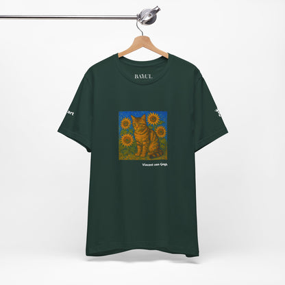 T-shirt unisex CATART - Vincent van Gogh - Un dipinto iconico rivisitato con i gatti