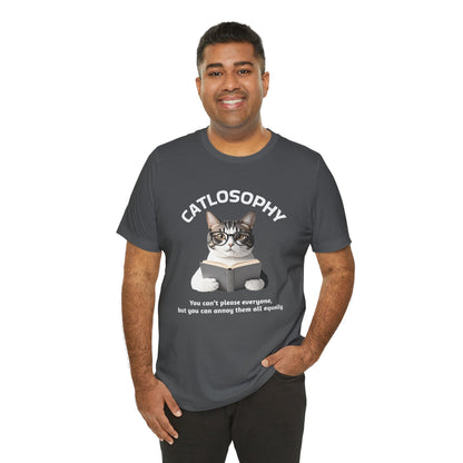 Catlosophy Unisex Jersey Maglietta a maniche corte – Design "Non puoi accontentare tutti"