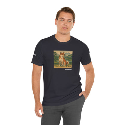 Unisex T-Shirt con cane DOGART - STILE SUMI-E - Dipinto iconico rivisitato con i cani