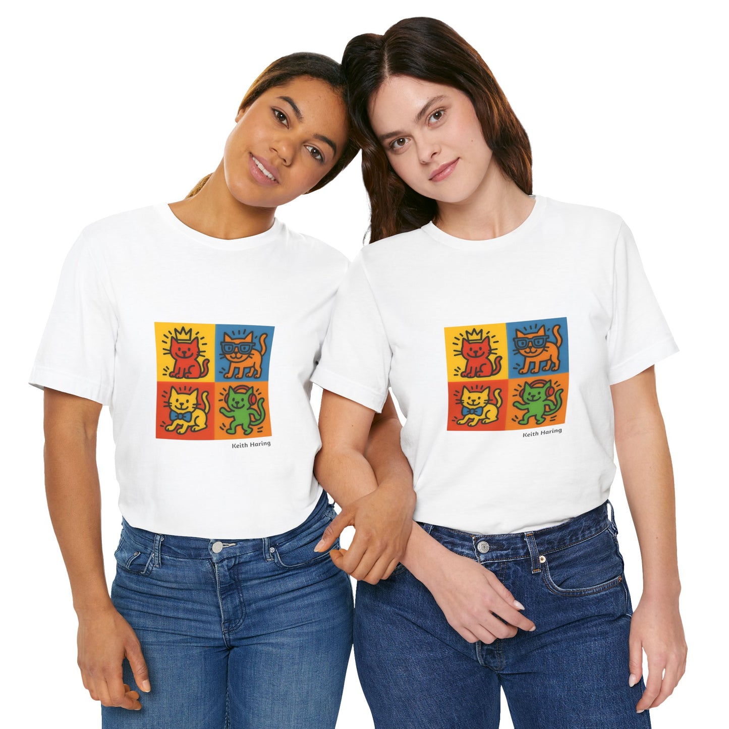 T-shirt unisex CATART - KEITH HARING - Un dipinto iconico rivisitato con i gatti
