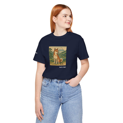 Unisex T-Shirt con cane DOGART - STILE SUMI-E - Dipinto iconico rivisitato con i cani