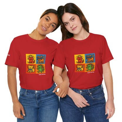 T-shirt unisex CATART - KEITH HARING - Un dipinto iconico rivisitato con i gatti