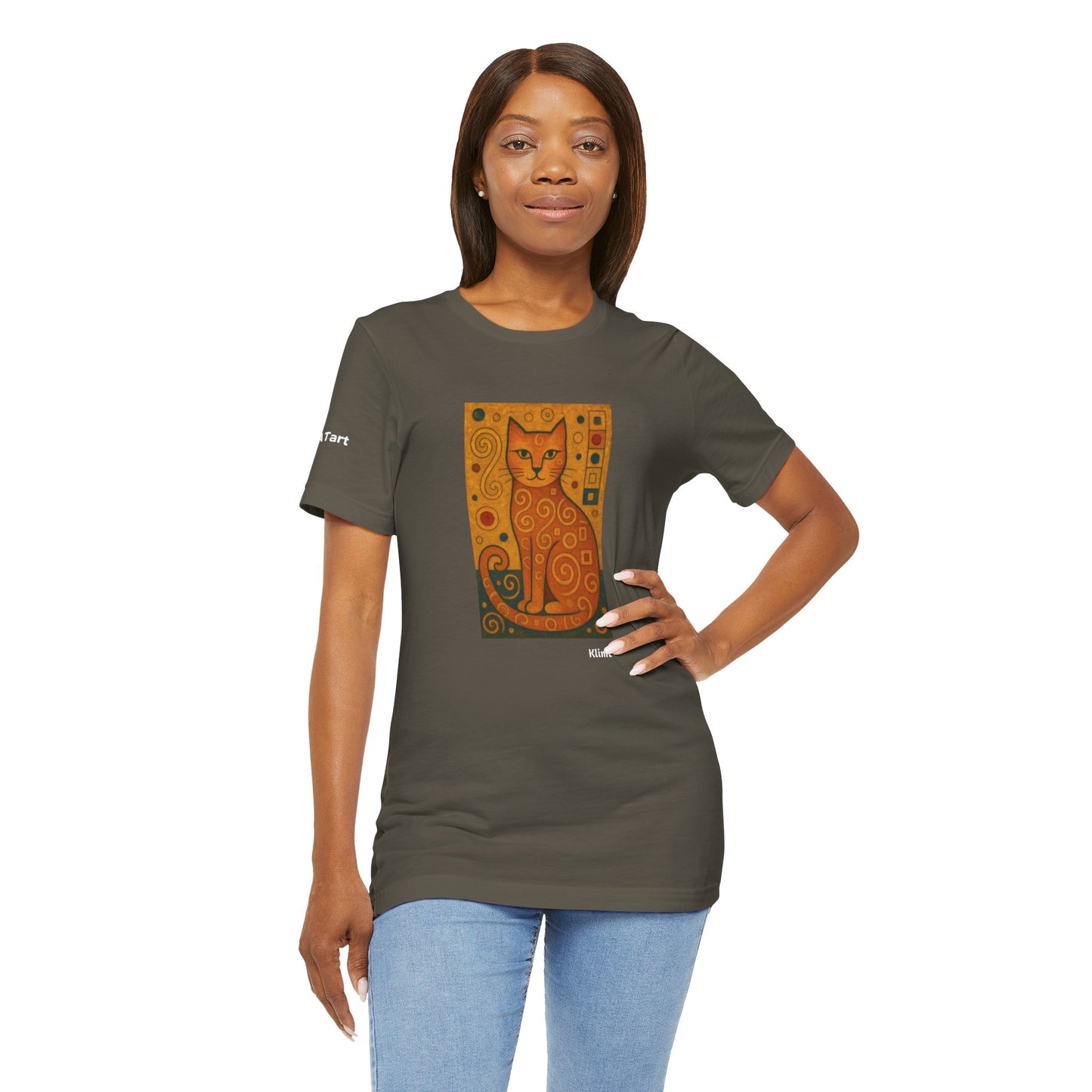 T-shirt unisex CATART - KLIMT - Dipinto iconico rivisitato con i gatti