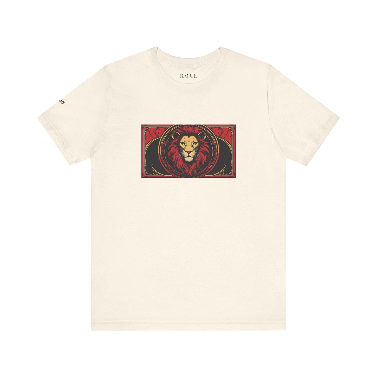 Leone - T-shirt Zodiaco gotico. Grafica rossa sul davanti. Zodiaco nell'ombra.