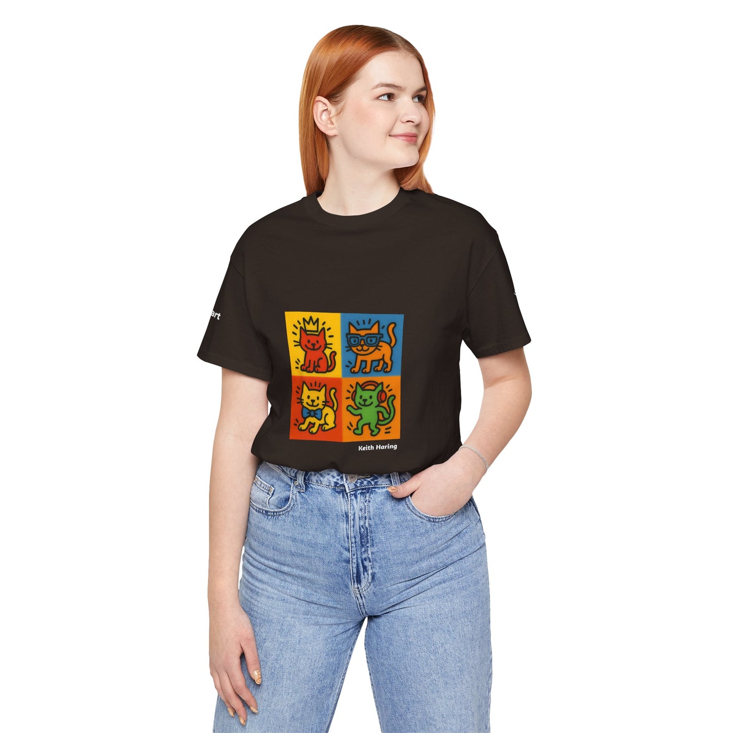 T-shirt unisex CATART - KEITH HARING - Un dipinto iconico rivisitato con i gatti