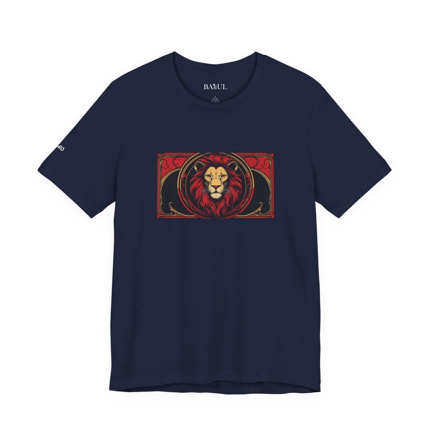 Leone - T-shirt Zodiaco gotico. Grafica rossa sul davanti. Zodiaco nell'ombra.