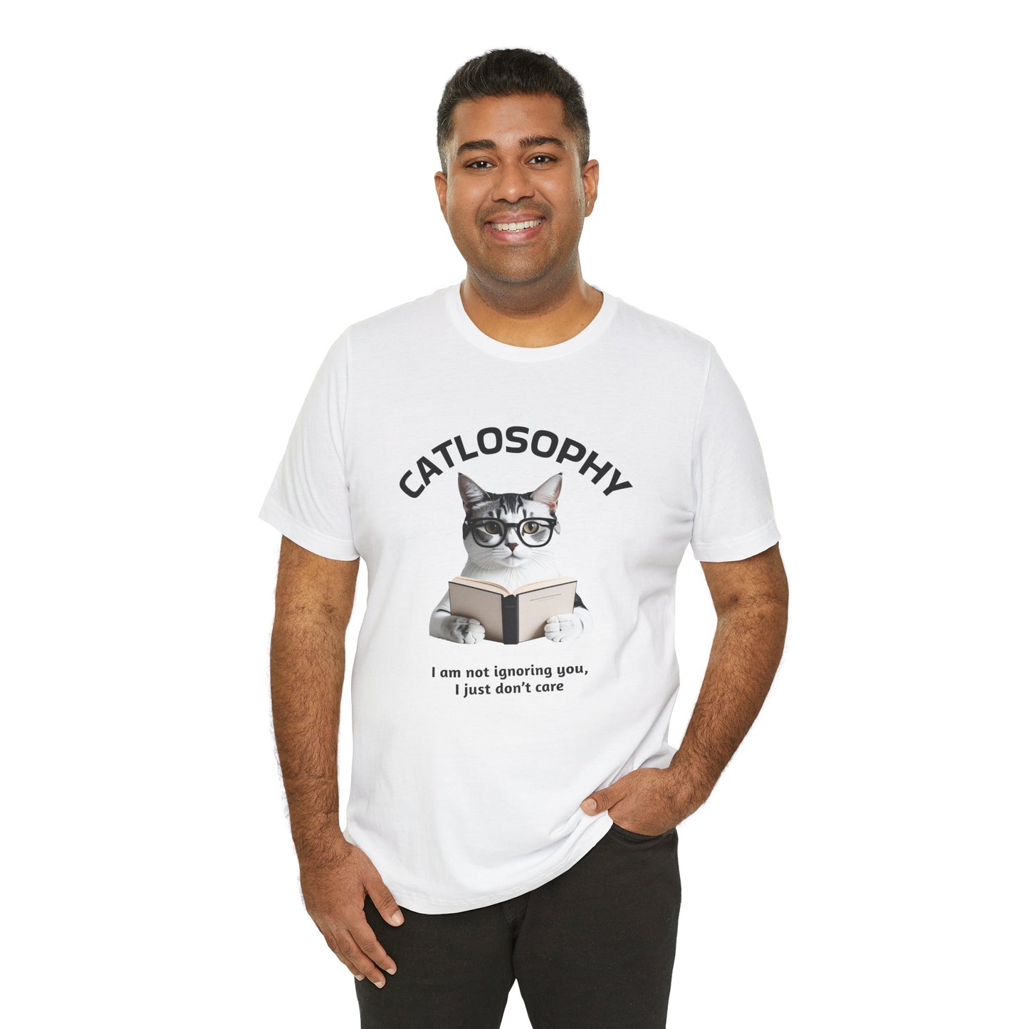 Catlosophy Unisex Jersey Maglietta a maniche corte – Design "Non ti sto ignorando, solo che non me ne frega niente"