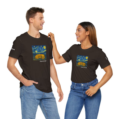 Unisex T-Shirt con cane DOGART  - VAN GOGH - Un dipinto iconico rivisitato con i cani