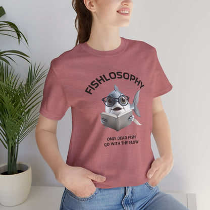 Fishlosophy Unisex Jersey Maglietta a maniche corte – Le profondità dell'oceano non sono per i deboli di cuore.
