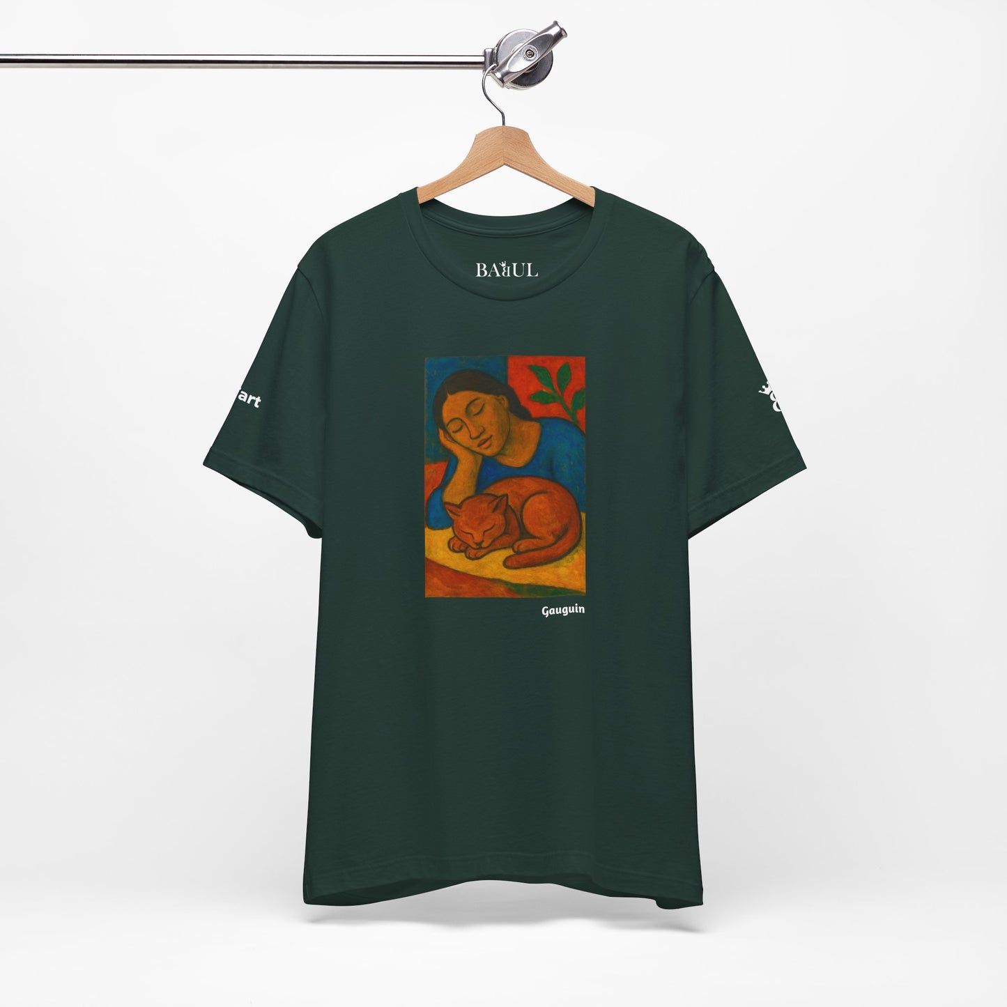 T-shirt unisex CATART - GAUGUIN - Un dipinto iconico rivisitato con i gatti