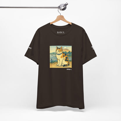 T-Shirt unisex CATART - Stile artistico giapponese UKIYO-E - Pittura iconica rivisitata con i gatti