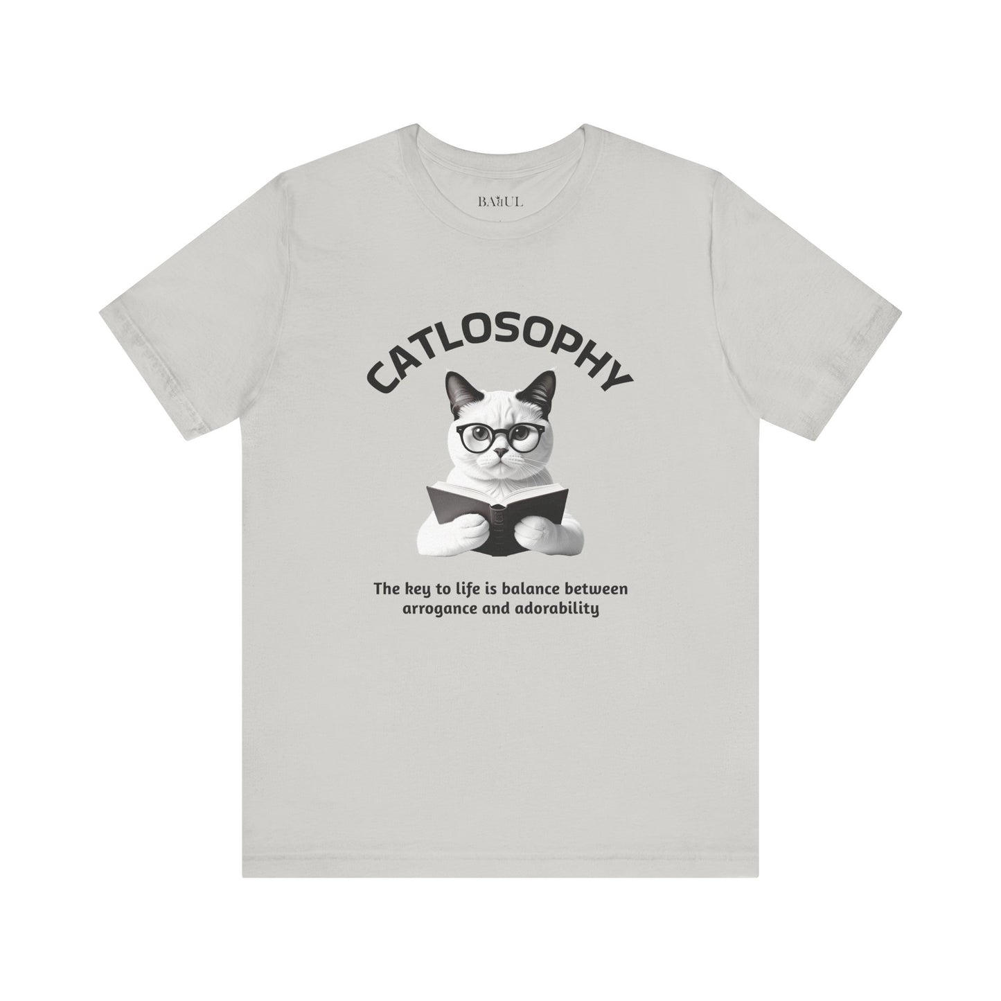 Catlosophy Maglietta unisex a maniche corte in jersey – Design "La chiave della vita"