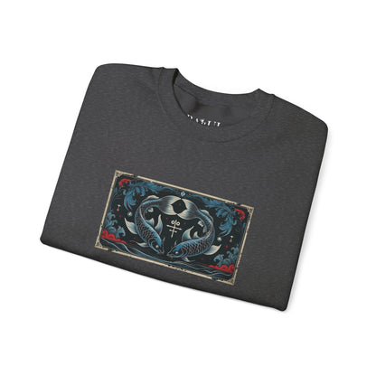 Pesci - Felpa Zodiaco Gotico, grafica in Blu