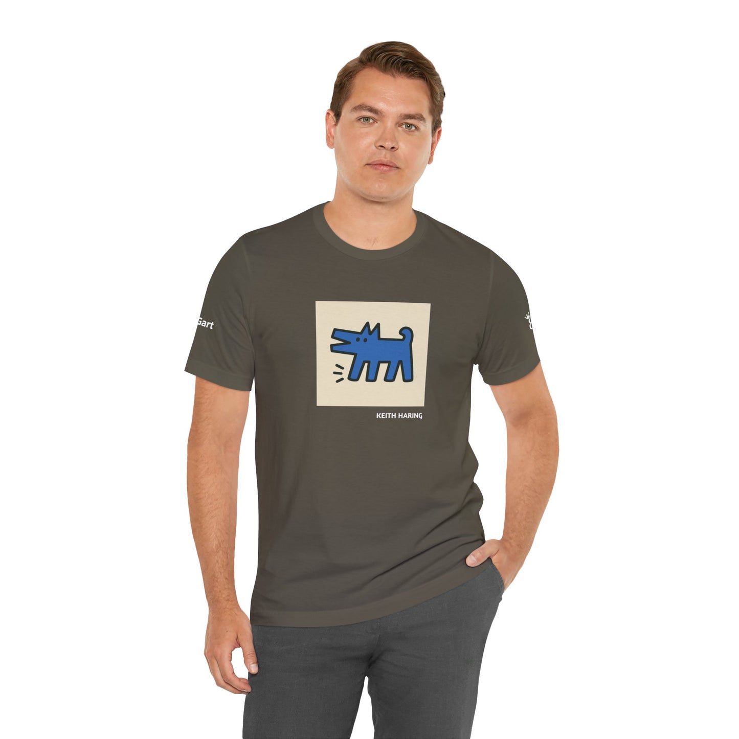 Unisex T-Shirt con cane DOGART  - KEITH HARING - Dipinto iconico rivisitato con i cani