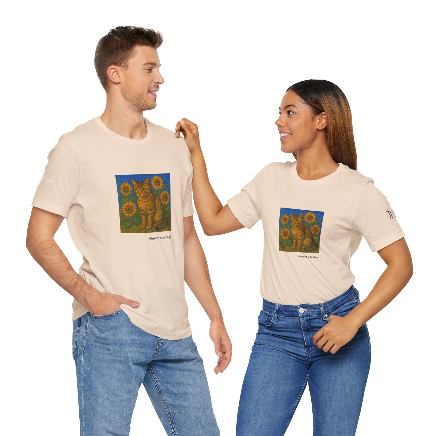 T-shirt unisex CATART - Vincent van Gogh - Un dipinto iconico rivisitato con i gatti