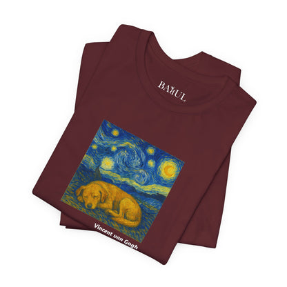 Unisex T-Shirt con cane DOGART  - VAN GOGH - Un dipinto iconico rivisitato con i cani