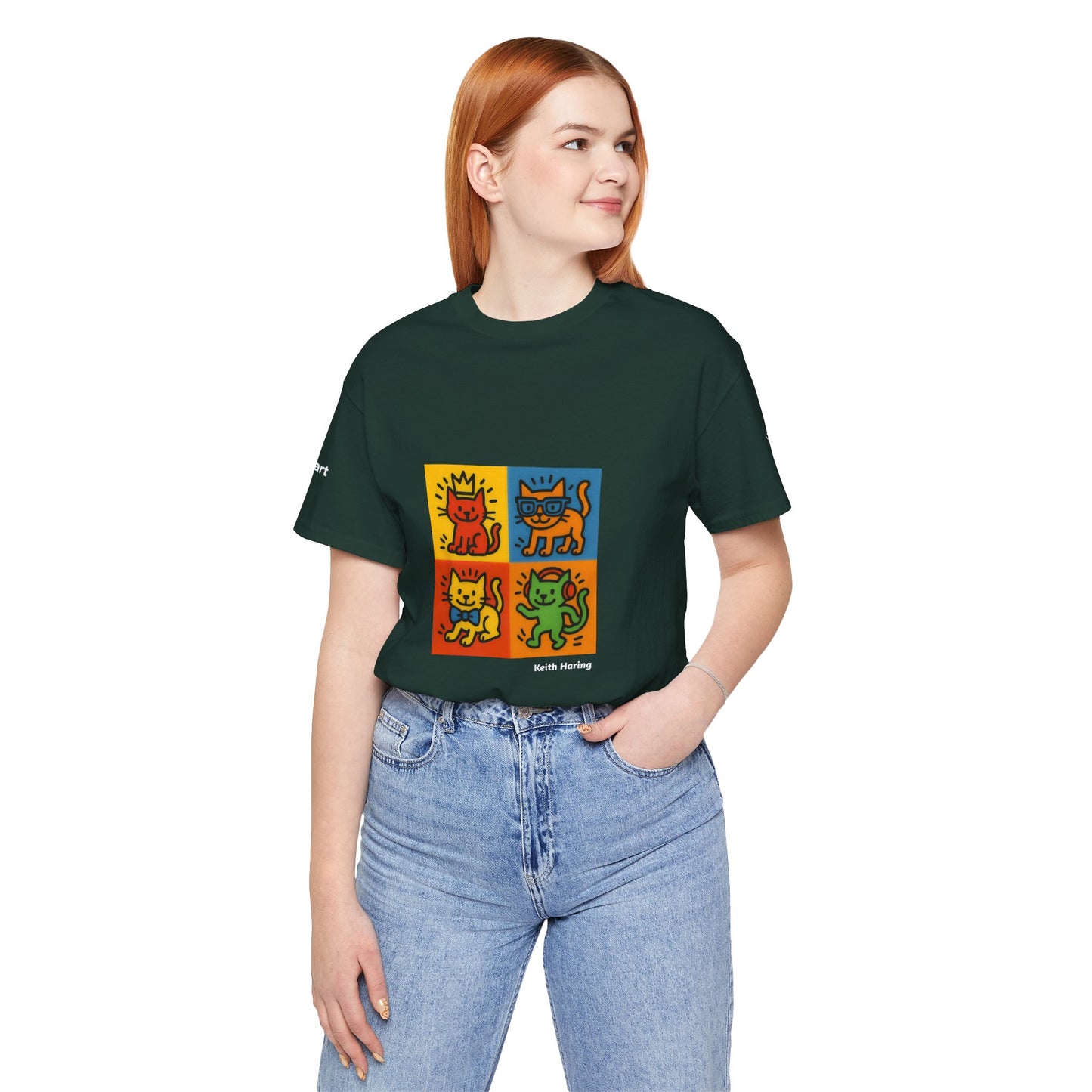 T-shirt unisex CATART - KEITH HARING - Un dipinto iconico rivisitato con i gatti
