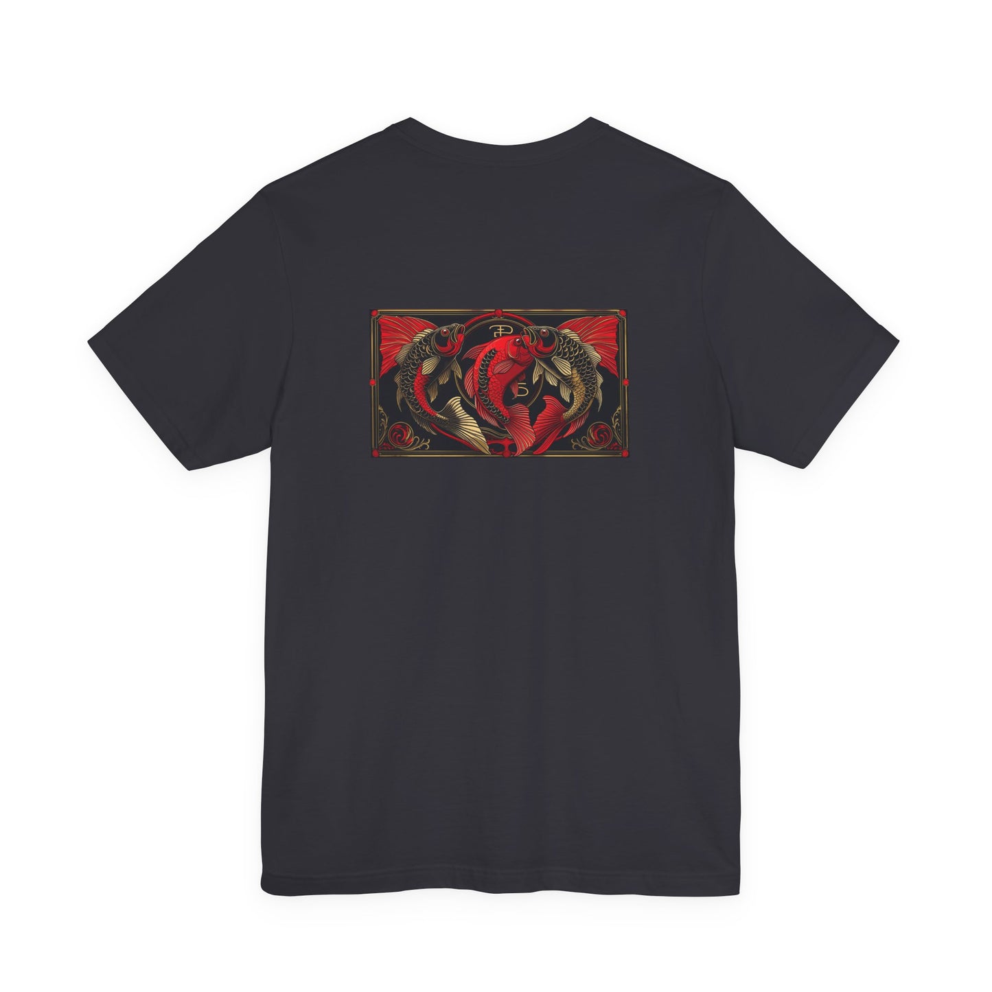 Pesci - Zodiaco gotico, maglietta con grafica rossa sul retro. Zodiaco nell'ombra
