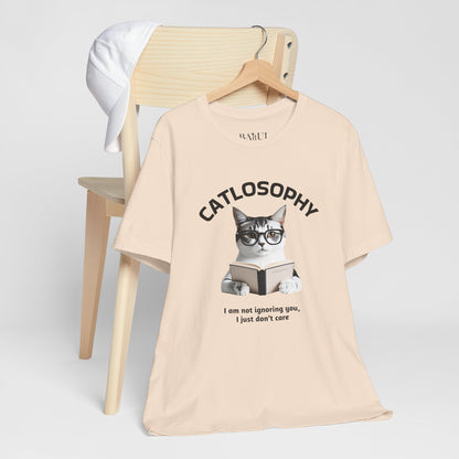 Catlosophy Unisex Jersey Maglietta a maniche corte – Design "Non ti sto ignorando, solo che non me ne frega niente"
