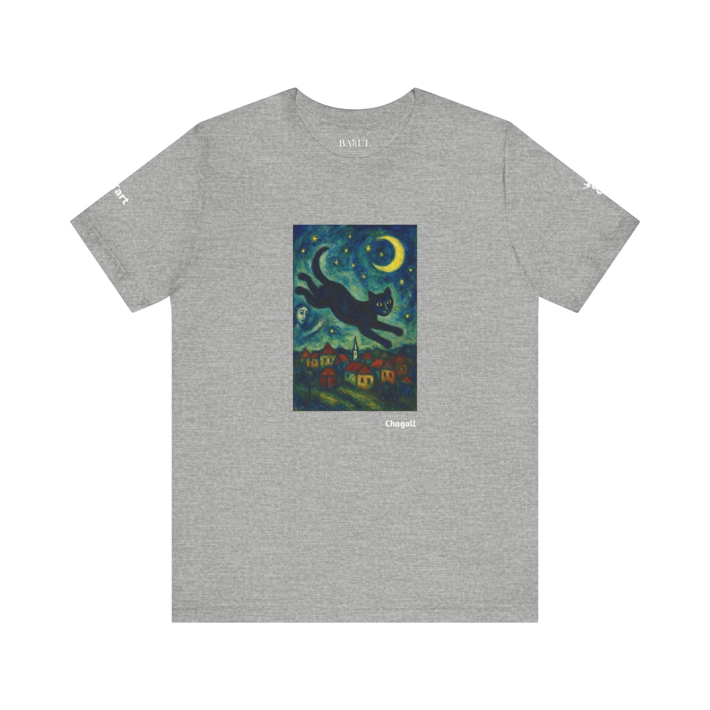 T-shirt unisex CATART - MARC CHAGALL - Un dipinto iconico rivisitato con i gatti
